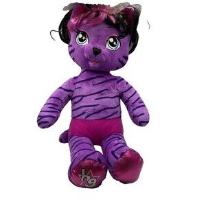 Build A Bear Honey Girls Teegan HG Purple 20" Tiger Cat Stuffed Plush Doll BAB